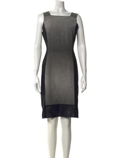 Pre-owned Lafayette 148 Square Neckline Knee-length Dress In Black