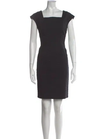 Pre-owned Lafayette 148 Square Neckline Knee-length Dress In Black