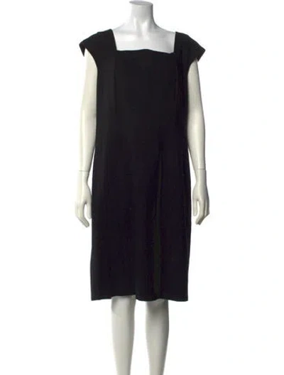 Pre-owned Lafayette 148 Square Neckline Knee-length Dress In Black