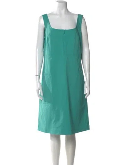 Pre-owned Lafayette 148 Square Neckline Knee-length Dress In Blue