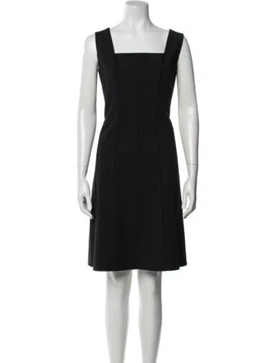 Pre-owned Lafayette 148 Square Neckline Knee-length Dress In Blue