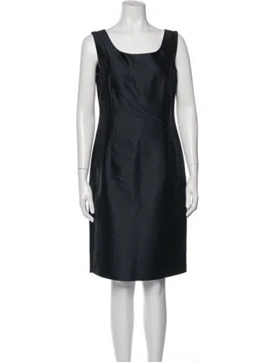 Pre-owned Lafayette 148 Square Neckline Knee-length Dress In Blue