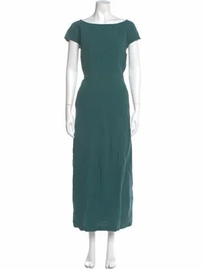 Pre-owned Lafayette 148 Square Neckline Knee-length Dress In Green