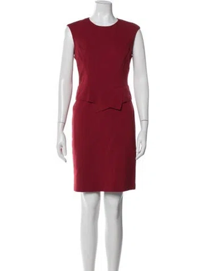 Pre-owned Lafayette 148 Square Neckline Mini Dress In Gray