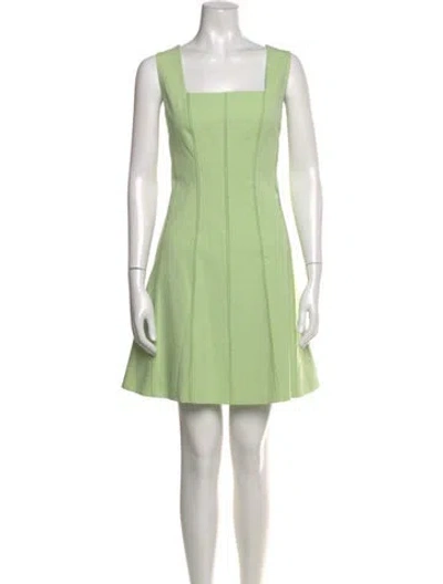 Pre-owned Lafayette 148 Square Neckline Mini Dress In Green