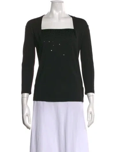 Pre-owned Lafayette 148 Square Neckline Sweater In Black