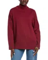 Lafayette 148 Stand-collar Cashmere Sweater In Red