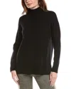 Lafayette 148 New York Stand Collar Wool Sweater In Black