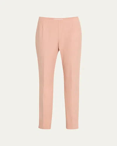 Lafayette 148 Stanton Cropped Techno Stretch Twill Pants In Blush Peach