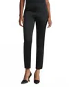 Lafayette 148 Stanton Cropped Slit Hem Pants In Black