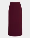 Lafayette 148 Straight Jacquard Midi Skirt In Red