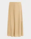 Lafayette 148 Straight Lambskin Suede Midi Skirt In Nude