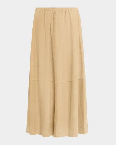 Lafayette 148 Straight Lambskin Suede Midi Skirt