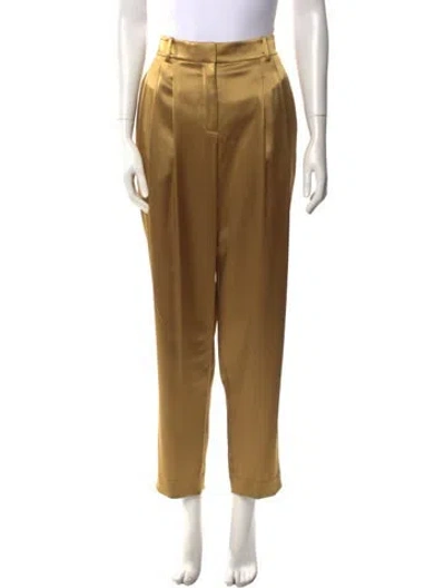 Pre-owned Lafayette 148 Straight Leg Pants In Gold