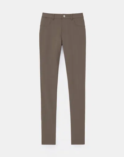 Lafayette 148 Stretch Mid Rise Skinny Ankle Pants In Nougat