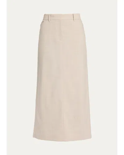 Lafayette 148 Stretch Wool Column Trouser Midi Skirt In Pink