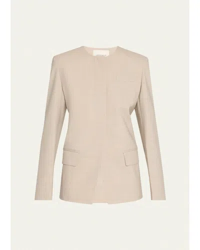Lafayette 148 Stretch Wool Fitted Blazer In Gold