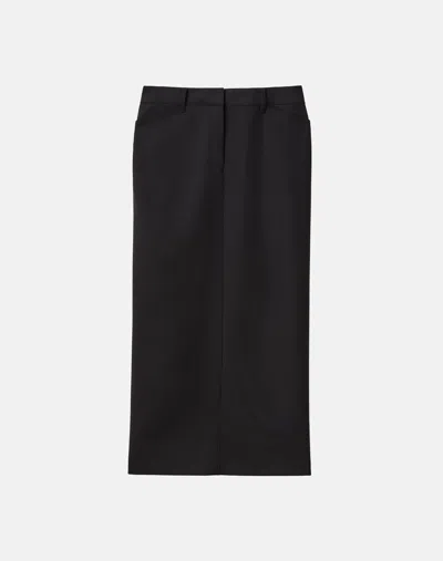 Lafayette 148 Stretch Wool Midi Trouser Skirt In Black