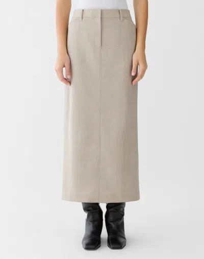 Lafayette 148 Stretch Wool Midi Trouser Skirt In Neutral