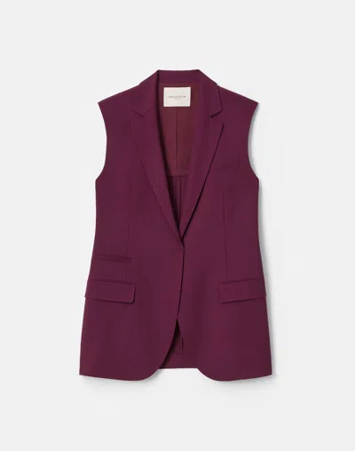 LAFAYETTE 148 STRETCH WOOL NEAPOLITAN OPEN FRONT VEST