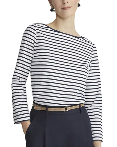 LAFAYETTE 148 STRIPE BATEAU NECK TOP