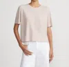 Lafayette 148 Stripe Cotton Jersey Pocket T-shirt In Blush Peach Multi In Pink