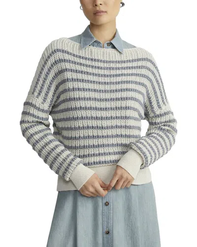 LAFAYETTE 148 STRIPE DROPPED-SHOULDER BATEAU SWEATER