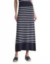 Lafayette 148 New York Stripe Pull On Knit Skirt In Blue
