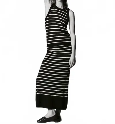 Lafayette 148 Stripe Top In Ink Multi In Black