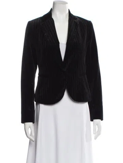 Pre-owned Lafayette 148 Striped Blazer In Black