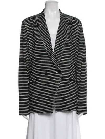 Pre-owned Lafayette 148 Striped Blazer In Black