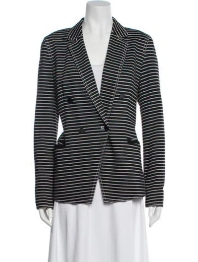 Pre-owned Lafayette 148 Striped Blazer In Blue