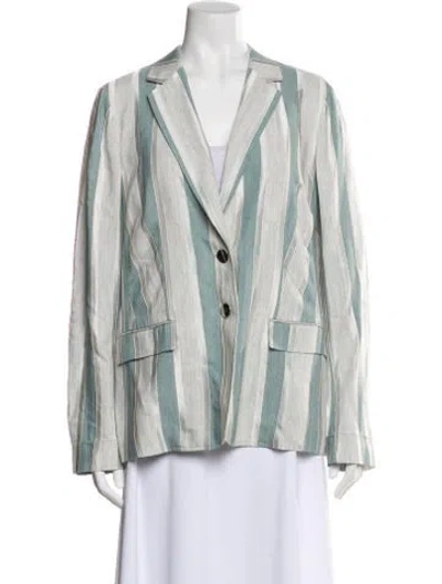 Pre-owned Lafayette 148 Striped Blazer In Gray