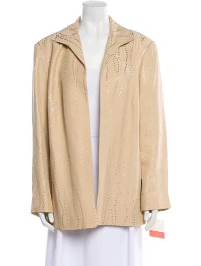 Pre-owned Lafayette 148 Striped Blazer In Neutral