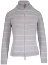 Lafayette 148 Striped Cardigan In Grey