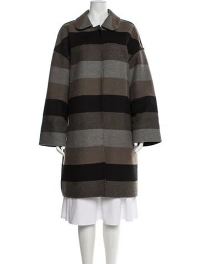 Pre-owned Lafayette 148 Striped Dress In Black