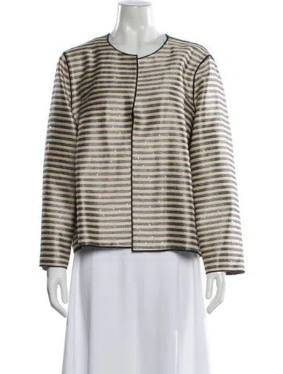 Pre-owned Lafayette 148 Striped Evening Jacket