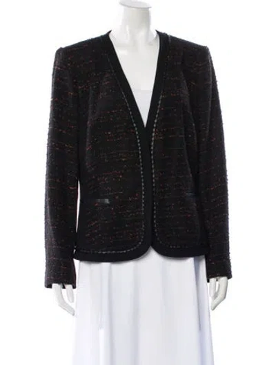 Pre-owned Lafayette 148 Striped Evening Jacket In Black
