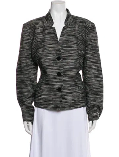 Pre-owned Lafayette 148 Striped Evening Jacket In Black