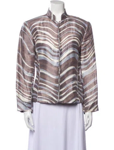 Pre-owned Lafayette 148 Striped Evening Jacket In Neutral
