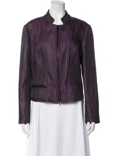 Pre-owned Lafayette 148 Striped Evening Jacket In Purple