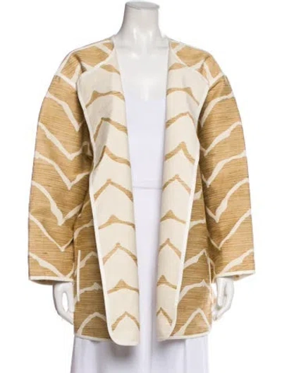 Pre-owned Lafayette 148 Striped Jacket In Neutral