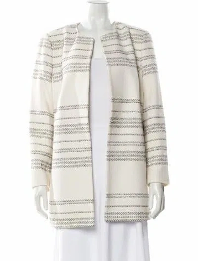 Pre-owned Lafayette 148 Striped Jacket In Neutral