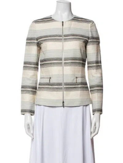 Pre-owned Lafayette 148 Striped Jacket In Neutrals
