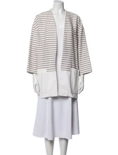 Pre-owned Lafayette 148 Striped Jacket In Neutrals