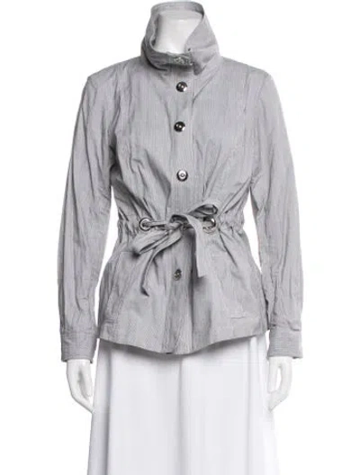 Pre-owned Lafayette 148 Striped Jacket W/ Tags In Gray