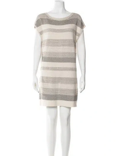 Pre-owned Lafayette 148 Striped Knee-length Dress W/ Tags In Neutral