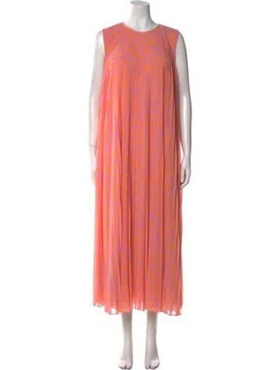 Pre-owned Lafayette 148 Striped Long Dress W/ Tags In Pink