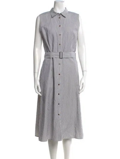 Pre-owned Lafayette 148 Striped Midi Length Dress