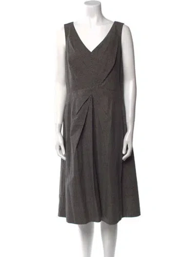 Pre-owned Lafayette 148 Striped Midi Length Dress In Black